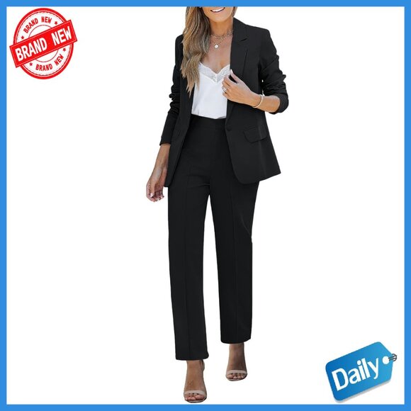 Professional Blazer Pantsuit Set for Women Work Office Business Casual
